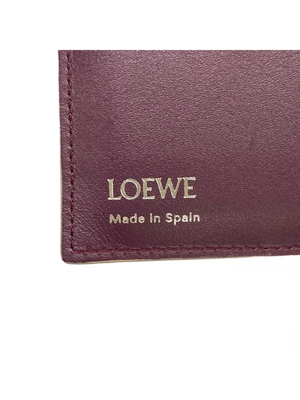 Loewe Knot Compact Wallet Beige L Letter Zipper